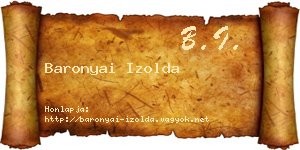 Baronyai Izolda névjegykártya
